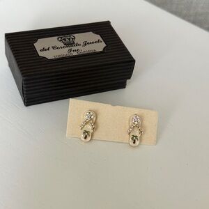 Del Coronado Jewels: Cream Palm Tree Rhinestone Flip-Flop Earrings